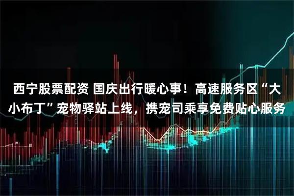 西宁股票配资 国庆出行暖心事！高速服务区“大小布丁”宠物驿站上线，携宠司乘享免费贴心服务
